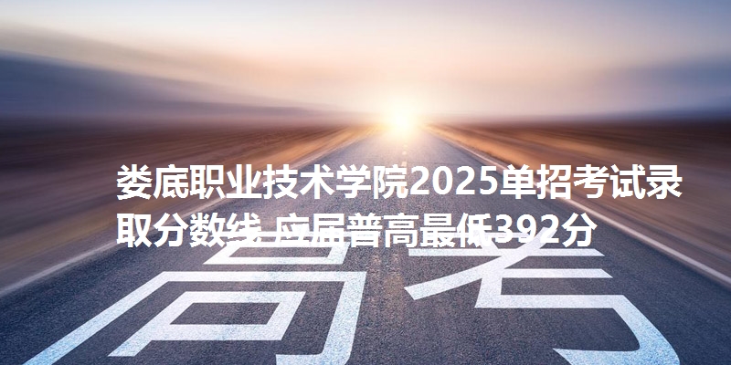 娄底职业技术学院2025单招考试录取分数线 应届普高最低392分