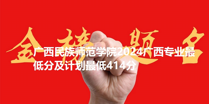 广西民族师范学院2024广西专业最低分及计划最低414分