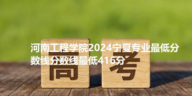 河南工程学院2024宁夏专业最低分数线分数线最低416分
