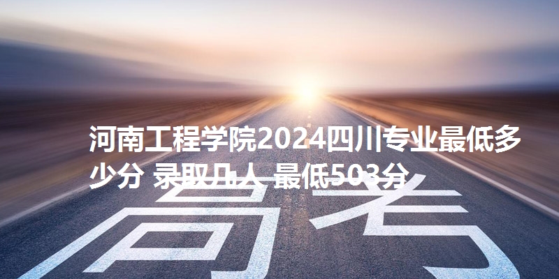 河南工程学院2024四川专业最低多少分 录取几人 最低503分