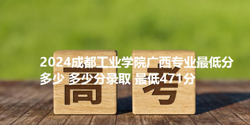 2024成都工业学院广西专业最低分多少 多少分录取 最低471分