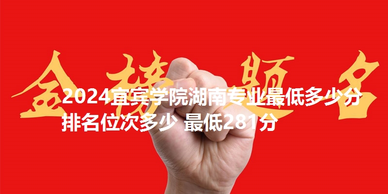 2024宜宾学院湖南专业最低多少分 排名位次多少 最低281分