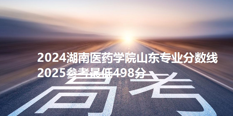 2024湖南医药学院山东专业分数线 2025参考最低498分
