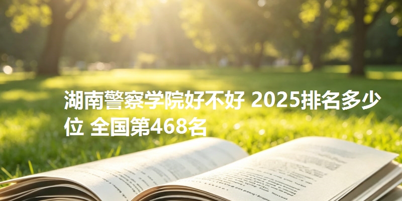 湖南警察学院好不好 2025排名多少位 全国第468名