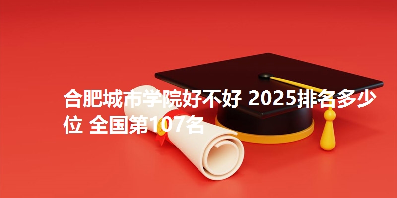 合肥城市学院好不好 2025排名多少位 全国第107名