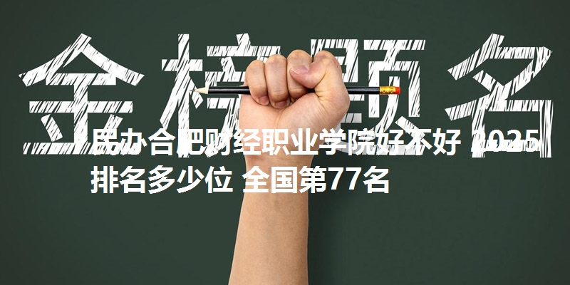 民办合肥财经职业学院好不好 2025排名多少位 全国第77名