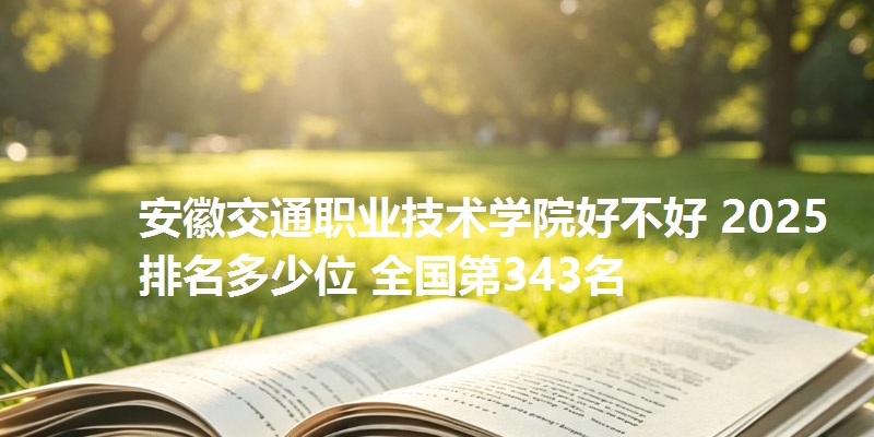 安徽交通职业技术学院好不好 2025排名多少位 全国第343名