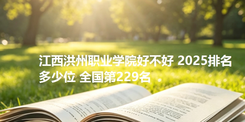 江西洪州职业学院好不好 2025排名多少位 全国第229名
