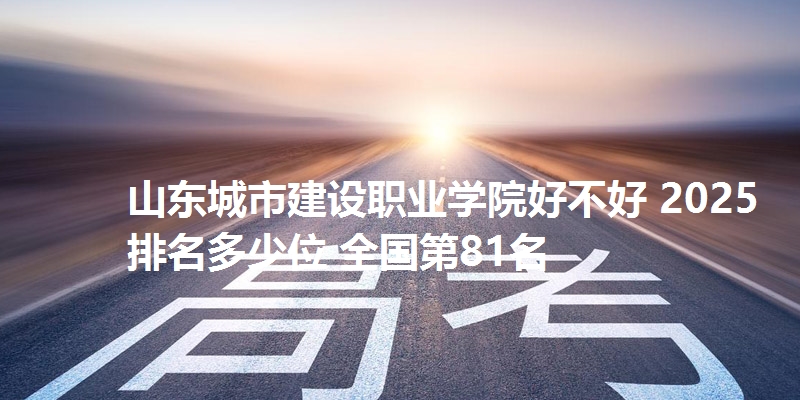 山东城市建设职业学院好不好 2025排名多少位 全国第81名