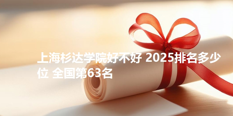 上海杉达学院好不好 2025排名多少位 全国第63名