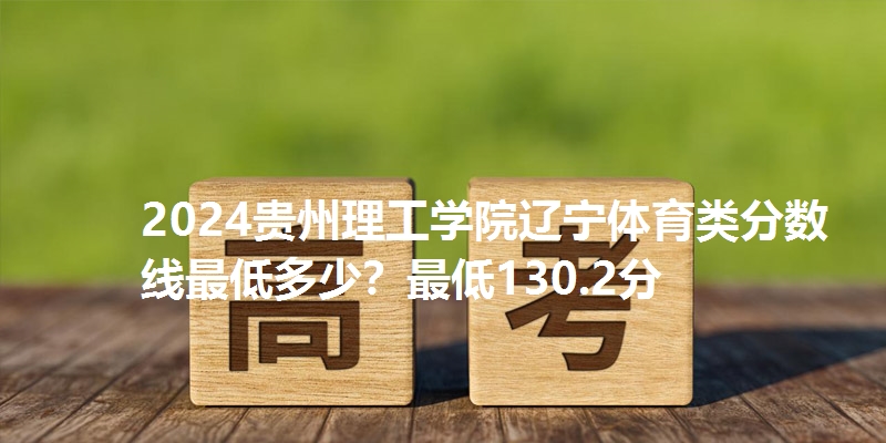 2024贵州理工学院辽宁体育类分数线最低多少?最低130.2分