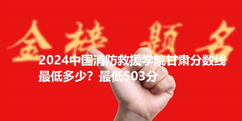 2024中国消防救援学院甘肃分数线最低多少?最低503分