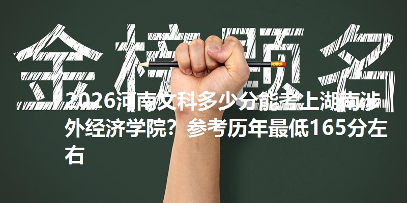 2026河南文科多少分能考上湖南涉外经济学院？参考历年最低165分左右