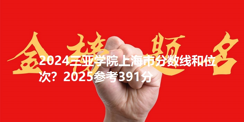 2024三亚学院上海市分数线和位次?2025参考391分