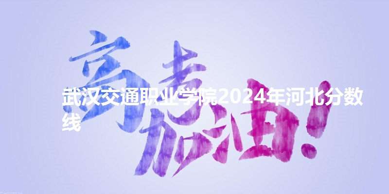 武汉交通职业学院2024年河北省分数线