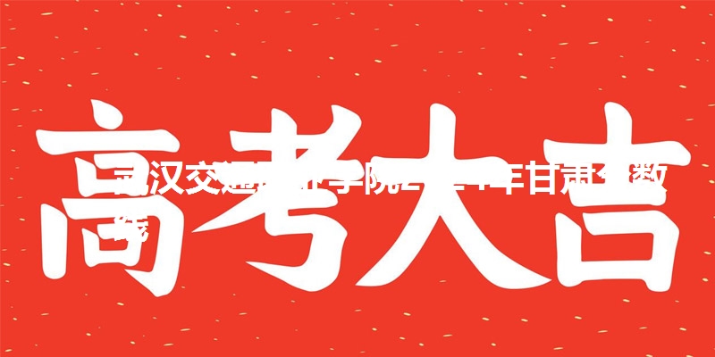 武汉交通职业学院2024年甘肃省分数线