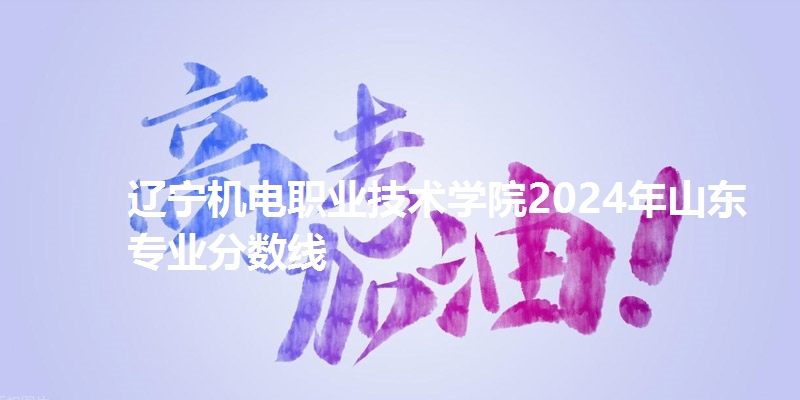 辽宁机电职业技术学院2024年山东省专业分数线