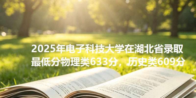 2025年电子科技大学在湖北省录取最低分物理类633分，历史类609分