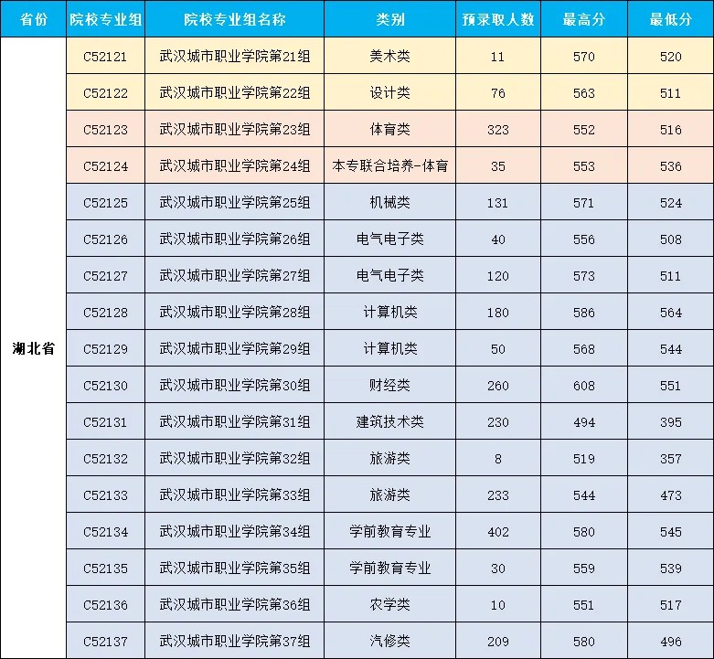 武汉城市职业学院2025湖北录取分数线