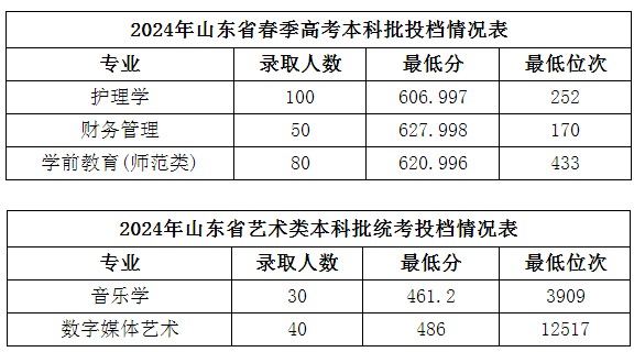 山东石油化工学院2024春考分数线 山东石油化工学院2024春考分数线