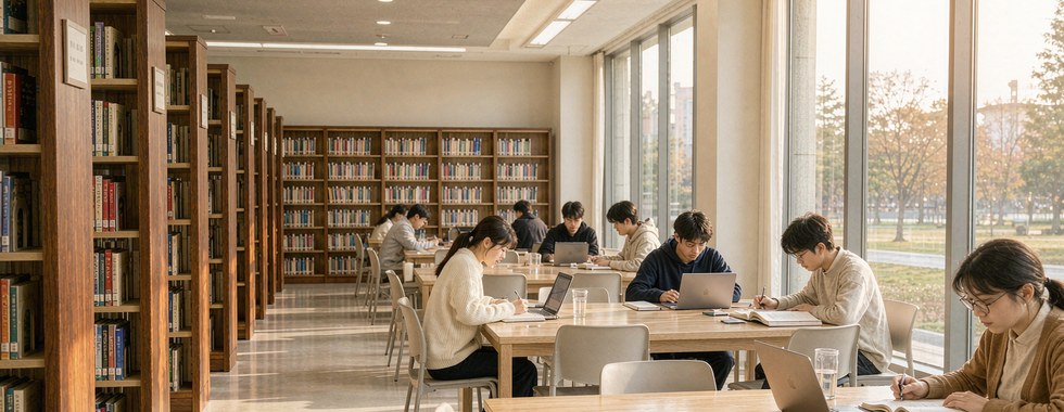 单招备考图书馆场景
