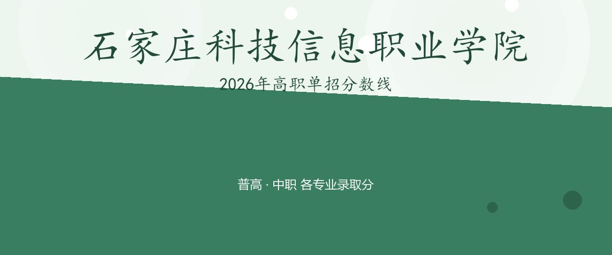 石家庄科技信息职业学院(中外合作办学)2026单招分数线