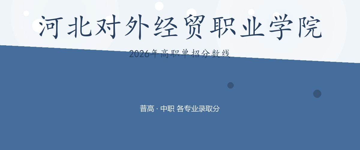 河北对外经贸职业学院(中外合作办学)2026单招分数线