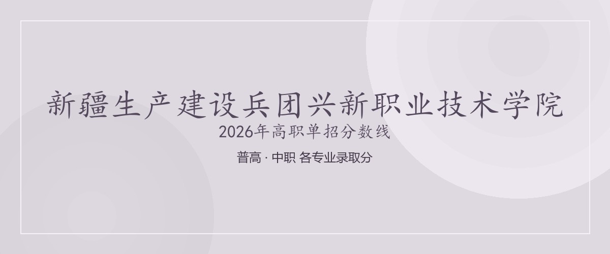 新疆生产建设兵团兴新职业技术学院2026单招分数线